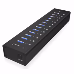ICY BOX IB-AC6113, USB 3.2 Gen 1 (3.1 Gen 1) Type-B, USB 3.2 Gen 1 (3.1 Gen 1) Type-A, 5000 Mbit/s, Noir, Aluminium, Câble ro ...