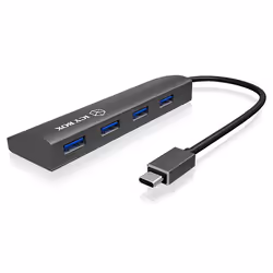 ICY BOX IB-AC6405-C, USB 3.2 Gen 1 (3.1 Gen 1) Type-C, USB 3.2 Gen 1 (3.1 Gen 1) Type-A, 5000 Mbit/s, Anthracite, Aluminium, ...