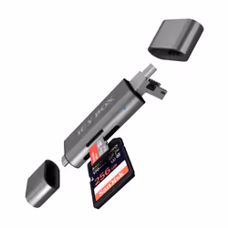 ICY BOX IB-CR200-C, MicroSD (TransFlash), SD, Noir, 480 Mbit/s, Aluminium, Plastique, 128 Go, USB 2.0