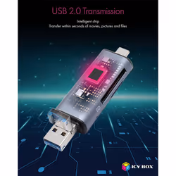 ICY BOX IB-CR200-C lecteur de carte mémoire USB 2.0 Noir - Vue supplémentaire 7