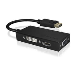 ICY BOX IB-AC1031 DisplayPort DVI-D + VGA (D-Sub) + HDMI Noir