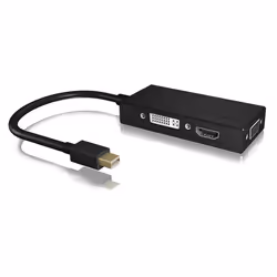 ICY BOX IB-AC1032, Mini DisplayPort, DVI-D + VGA (D-Sub) + HDMI, Mâle, Femelle, Droit, 3840 x 2160 pixels