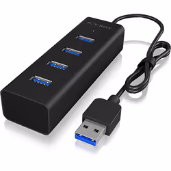 ICY BOX IB-HUB1409-U3, USB 3.2 Gen 1 (3.1 Gen 1) Type-A, USB 3.2 Gen 1 (3.1 Gen 1) Type-A, 5000 Mbit/s, Noir, Aluminium, 0,4  ...