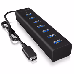 ICY BOX IB-HUB1700-C3 USB 3.2 Gen 1 (3.1 Gen 1) Type-C 5000 Mbit/s Noir