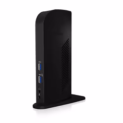 ICY BOX IB-DK2242AC, Avec fil, USB 3.2 Gen 1 (3.1 Gen 1) Type-A, 3,5 mm, 10,100,1000 Mbit/s, Noir, 5000 Gbit/s