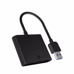 ICY BOX IB-CR301-U3, CF, MicroSD (TransFlash), SD, SDHC, SDXC, Noir, 5000 Mbit/s, 2 Go, USB 3.2 Gen 1 (3.1 Gen 1), 55 mm