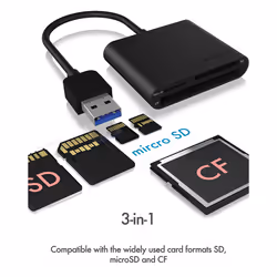 ICY BOX IB-CR301-U3 lecteur de carte mémoire USB 3.2 Gen 1 (3.1 Gen 1) Noir