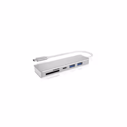 ICY BOX IB-HUB1413-CR, USB 3.2 Gen 1 (3.1 Gen 1) Type-C, Argent, MicroSD (TransFlash), MicroSDHC, MicroSDXC, SD, SDHC, SDXC,  ...