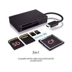 ICY BOX IB-CR401-C3 lecteur de carte mémoire USB 3.2 Gen 1 (3.1 Gen 1) Type-C Noir - Vue supplémentaire 6
