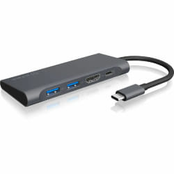 ICY BOX IB-DK4022-CPD Avec fil USB 3.2 Gen 1 (3.1 Gen 1) Type-C Anthracite, Noir