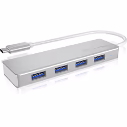 ICY BOX IB-HUB1425-C3, USB 3.2 Gen 1 (3.1 Gen 1) Type-C, USB 3.2 Gen 1 (3.1 Gen 1) Type-A, 5000 Mbit/s, Argent, Aluminium, Pl ...