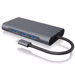 ICY BOX IB-DK4040-CPD, Avec fil, USB 3.2 Gen 1 (3.1 Gen 1) Type-C, 100 W, 3,5 mm, 10,100,1000 Mbit/s, Anthracite, Noir