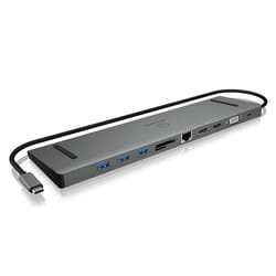 ICY BOX IB-DK2106-C Avec fil USB 3.2 Gen 1 (3.1 Gen 1) Type-C Anthracite, Noir
