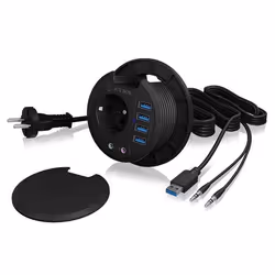 ICY BOX IB-HUB1430, Noir, Plastique, Type F (CEE 7/4), 57 mm, 90 mm, 90 mm