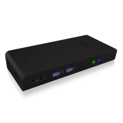 ICY BOX IB-DK2251AC Avec fil USB 3.2 Gen 2 (3.1 Gen 2) Type-A Noir