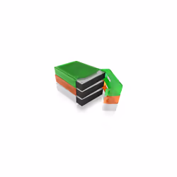 ICY BOX IB-AC602b-6 Étui Plastique Bleu, Vert, Gris, Orange, Rouge, Blanc