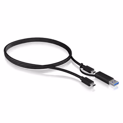 ICY BOX IB-CB031, 1 m, USB A/USB C, USB C, USB 3.2 Gen 2 (3.1 Gen 2), 10000 Mbit/s, Noir