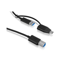 ICY BOX IB-CB032 câble USB 1 m USB 3.2 Gen 1 (3.1 Gen 1) USB B USB A Noir