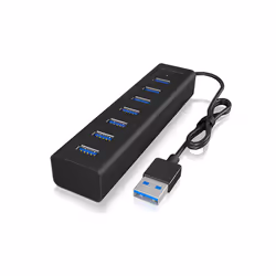 ICY BOX IB-HUB1700-U3 USB 3.2 Gen 1 (3.1 Gen 1) Type-A 5000 Mbit/s Noir