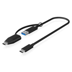 ICY BOX IB-CB033 câble USB USB 3.2 Gen 2 (3.1 Gen 2) 0,35 m USB C USB A Noir