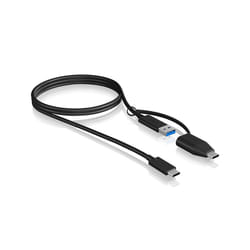 ICY BOX IB-CB034 câble USB 1 m USB 3.2 Gen 2 (3.1 Gen 2) USB C USB A Noir