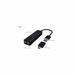 ICY BOX IB-HUB1419-LAN USB 3.2 Gen 1 (3.1 Gen 1) Type-A Noir