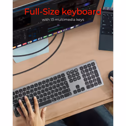 KeySonic KSK-8023BTRF clavier Bluetooth QWERTZ Allemand Anthracite, Noir