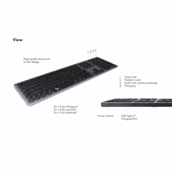 KeySonic KSK-8023BTRF clavier Bluetooth QWERTZ Allemand Anthracite, Noir - Vue supplémentaire 8