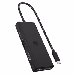 ICY BOX IB-DK4011-CPD, Avec fil, USB 3.2 Gen 1 (3.1 Gen 1) Type-C, Noir, MicroSD (TransFlash), Aluminium, Plastique, 46 mm