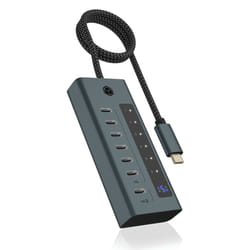 ICY BOX IB-HUB1457-C31 USB 3.2 Gen 1 (3.1 Gen 1) Type-C 10000 Mbit/s Bleu, Gris