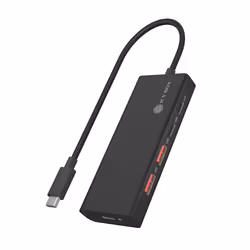 ICY BOX IB-HUB1436-CPD, Avec fil, USB 3.2 Gen 2 (3.1 Gen 2) Type-C, 100 W, Noir, Aluminium, 98 mm