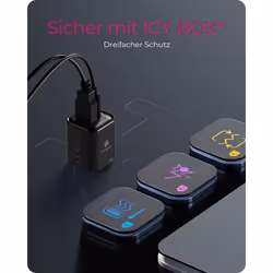 ICY BOX IB-PS1020-PD chargeur d'appareils mobiles Universel Noir Secteur Charge rapide Intérieure