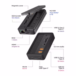 ICY BOX IB-DK4072M-CU31 USB 3.2 Gen 2 (3.1 Gen 1) Type-C Noir - Vue supplémentaire 4