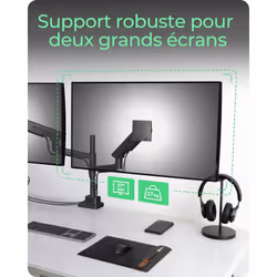 ICY BOX IB-MS702-T support d'écran plat pour bureau 144,8 cm (57") Noir - Vue supplémentaire 2