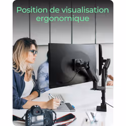 ICY BOX IB-MS702-T support d'écran plat pour bureau 144,8 cm (57") Noir - Vue supplémentaire 4