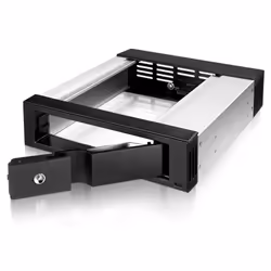 ICY BOX IB-158SK-B, 13,3 cm (5.25"), Panneau de support, 3.5", SATA, SATA II, SATA III, Noir, Aluminium