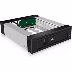 ICY BOX IB-129SSK-B, 13,3 cm (5.25"), Panneau de façade, Noir, 2.5/3.5", SATA, SATA II, SATA III, Série Attachée SCSI (SAS), ...