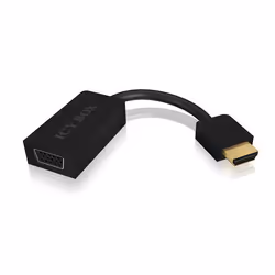 ICY BOX IB-AC502, VGA (D-Sub), HDMI Type A (Standard), Femelle, Mâle, Droit, Droit
