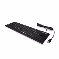 KeySonic KSK-8030IN, Taille réelle (100 %), USB, QWERTY, Noir
