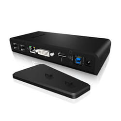 ICY BOX IB-DK2241AC Avec fil USB 3.2 Gen 1 (3.1 Gen 1) Type-A Noir