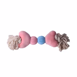 Bubimex 4691, Chien, Remorque jouet, Beige, Bleu, Rose, Peluche, Caoutchouc thermoplastique (TPR), 370 mm, 250 g