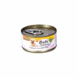 Aliment humide haut de gamme pour chien, filet de poulet. La gamme Bubi Nature est fabriquée avec des ingrédients de premier  ...