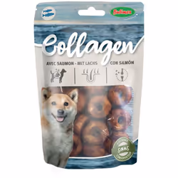 Les Rings de Collagène au Saumon Bubimex sont des friandises saines et digestes pour chiens. Riches en collagène et sans addi ...