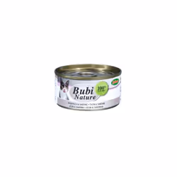 Aliment humide haut de gamme pour chat, au thon et sardine La gamme Bubi Nature est fabriquée avec des ingrédients de premier ...