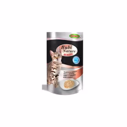 Aliment humide haut de gamme pour chat, au thon et crevette La gamme Bubi Nature est fabriquée avec des ingrédients de premie ...