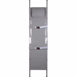 Brancard, pliable 2 fois, dimensions replié 1040 x 130 x 180 mm, 2 ceintures de sécurité, 4 pieds. Produit livré = monté. Lon ...