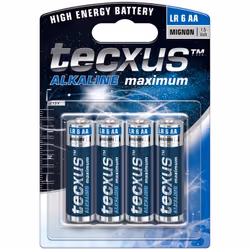 Tecxus 23633, Batterie à usage unique, AA, Alcaline, 1,5 V, 4 pièce(s), 2700 mAh