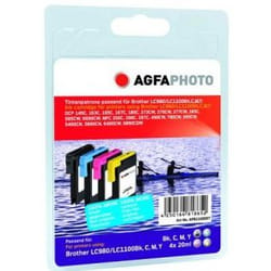 AgfaPhoto LC980/1100 cartouche d'encre 4 pièce(s) Rendement élevé (XL) Noir, Cyan, Magenta, Jaune