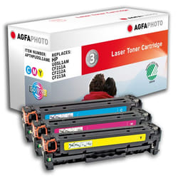 AgfaPhoto APTHPU0SL1AME Cartouche de toner 3 pièce(s) Cyan, Magenta, Jaune