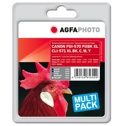 AgfaPhoto APCCLI571XLSET cartouche d'encre 5 pièce(s) Compatible Noir, Cyan, Magenta, Jaune